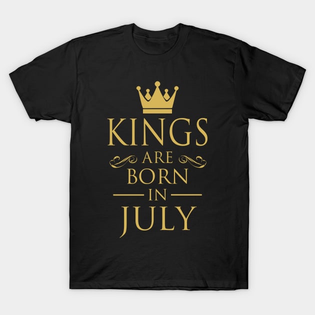 KINGS ARE BORN IN JULY T-Shirt by dwayneleandro